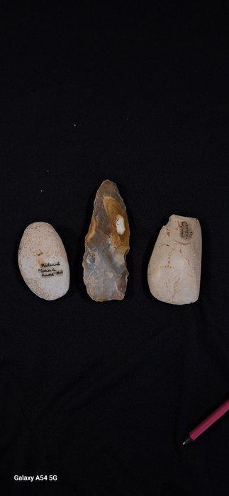 Neolithisch Vuursteen Biface, poignard, hache polie, silex,, Antiek en Kunst, Antiek | Overige Antiek