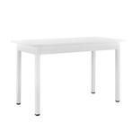 Eethoek Lendava 5-delig tafel met 4 stoelen wit en wit/zwart, Huis en Inrichting, Complete eetkamers, Nieuw, Verzenden