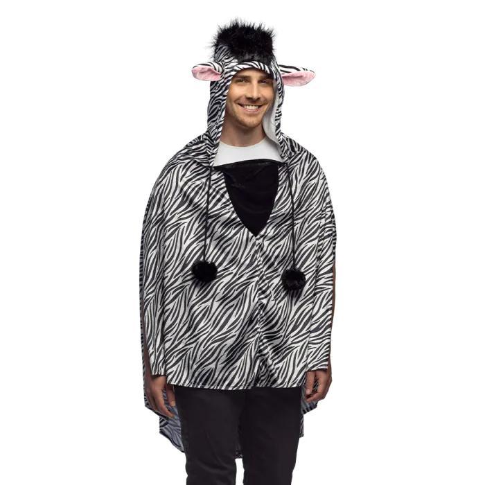 Poncho Zebraprint Volwassenen Deluxe, Kleding | Dames, Carnavalskleding en Feestkleding, Nieuw, Ophalen of Verzenden