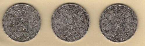 België. 5 Francs 1868, 1870 et 1871 (Zonder Minimumprijs), Postzegels en Munten, Munten | Nederland
