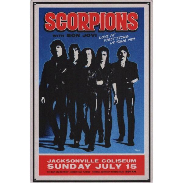 Wandbord - Scorpions With Bon Jovi Love At First Sting US To, Huis en Inrichting, Woonaccessoires | Wanddecoraties, Nieuw, Ophalen of Verzenden