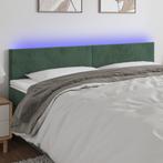 vidaXL Hoofdbord LED 200x5x78/88 cm fluweel donkergroen, Verzenden, Nieuw, Groen, Stof