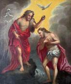 French school XVIII century - The baptism of Christ by Saint