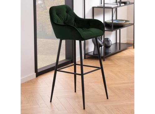 Outlet prijs: Barkruk Brooke - Velvet Groen, Huis en Inrichting, Barkrukken, Verzenden