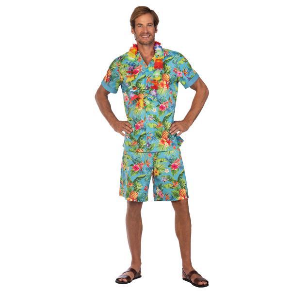 Kostuum Hawaii Blauw Heren, Kleding | Heren, Carnavalskleding en Feestkleding, Nieuw, Ophalen of Verzenden