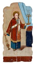 Altaarstuk - Hout - 20e eeuw - Heilige diaken met wierookvat