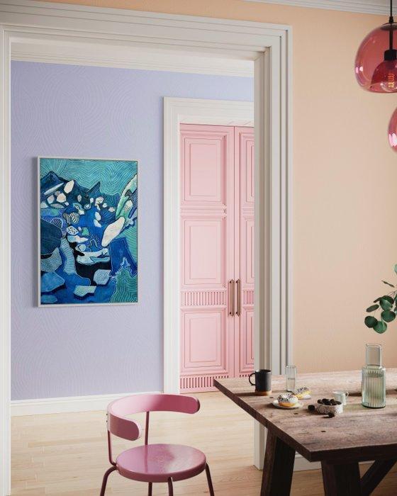 Kerime Elibuyuk - Blue Heaven - XXL, Antiek en Kunst, Kunst | Schilderijen | Modern
