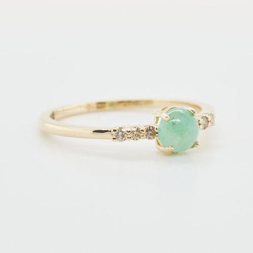 Zonder Minimumprijs - Ring 14 kt. - 0.52ct. tw. Smaragd, Sieraden, Tassen en Uiterlijk, Ringen