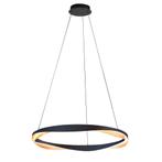 Moderne Oval Hanglamp | Zwart/Goud ring | Ø85cm, Huis en Inrichting, Lampen | Hanglampen, Kunststof, Nieuw, Ophalen of Verzenden