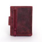 Figuretta Card Protector Hunter Pull-up met rits - Rood, Sieraden, Tassen en Uiterlijk, Overige merken, Verzenden, Nieuw, Leer