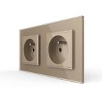 Livolo | Goud | SR+SR | French | Wandcontactdoos, Ophalen of Verzenden, Nieuw