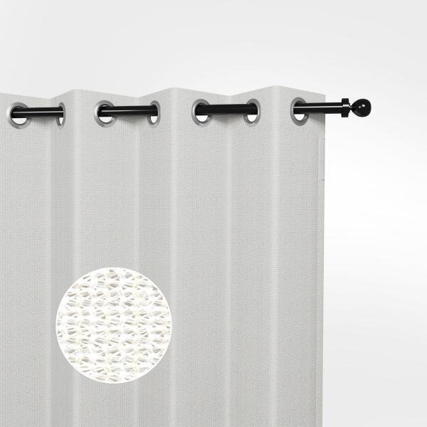 Buitengordijn HDPE met RVS ringen Artic White, Tuin en Terras, Schaduwdoeken