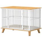 TRUUSK Hondenkooi met Afsluitbare Deur en Kussen - Eiken - V, Dieren en Toebehoren