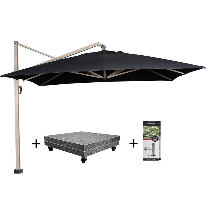 Icon premium zweefparasol 400x300 cm oak mast faded black, Tuin en Terras, Parasols, Nieuw, Ophalen of Verzenden