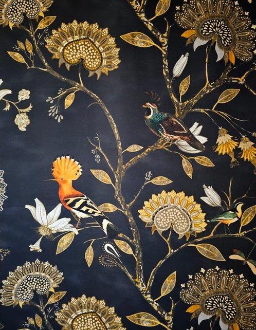 Exclusief Art Deco-behang met Ooievaar - Realistisch, Antiek en Kunst, Antiek | Kleden en Textiel