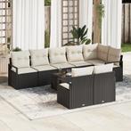vidaXL 8-delige Tuin Sofa Set met Kussens Bruin Poly Rattan, Verzenden, Nieuw, Wicker