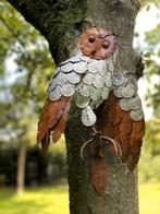 sculptuur, Prachtige metalen uil - 39.5 cm - IJzer