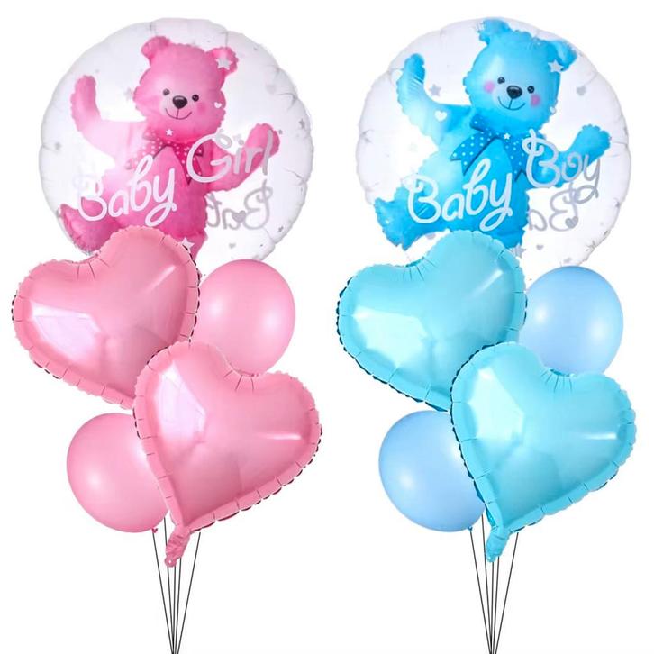 Gender reveal ballonnen set Baby Boy Baby Girl beer 10-delig, Hobby en Vrije tijd, Feestartikelen, Geboorte of Huwelijk, Nieuw