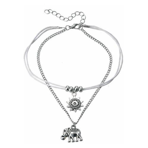 Fako Bijoux® - Enkelbandje - Olifantje & Zon, Sieraden, Tassen en Uiterlijk, Enkelbandjes en Enkelkettinkjes, Verzenden