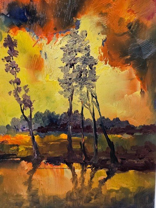 Leo Jordaens (1944-2000) - Landschap in Vlaanderen, Antiek en Kunst, Kunst | Schilderijen | Klassiek