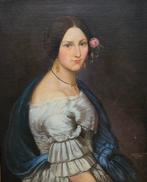 Anton Kirchebner (1821-1886) - Portrait einer Dame  No, Antiek en Kunst, Kunst | Schilderijen | Klassiek