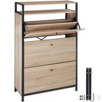 Schoenenkast - Industrieel licht hout, eiken Sonoma, 81 cm, Huis en Inrichting, Verzenden, Nieuw