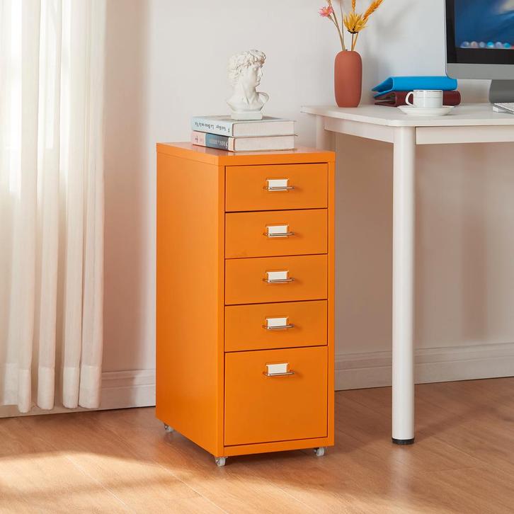 Kantoorkast Kökar ladekast op wielen 69x28x41 cm oranje [en., Zakelijke goederen, Kantoor en Winkelinrichting | Kantoormeubilair en Inrichting