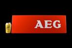 AEG - Emaille bord - XL AEG reclamelogo 1996-2004; emaille