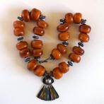 Antieke Kabyle Berber ketting, 45 cm, hars, zilver, etnisch