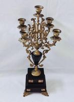 Kaarsenhouder - Messing, Marmer - Rijk gedecoreerd, 5 armig, Antiek en Kunst
