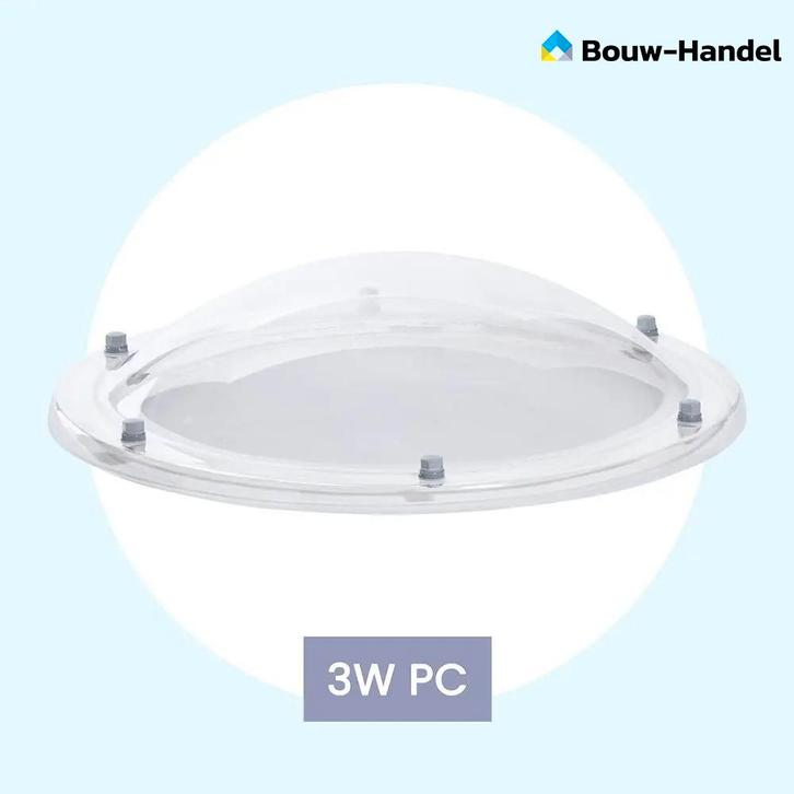 Losse ronde lichtkoepel driewandig polycarbonaat (PC/PMMA..., Doe-het-zelf en Verbouw, Glas en Ramen, Overige typen, Nieuw, Verzenden