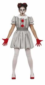 Horror Clown Halloween Kostuum Dames Grijs, Hobby en Vrije tijd, Feestartikelen, Nieuw, Verzenden