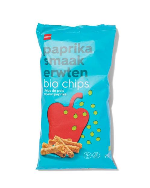 HEMA Bio chips erwten 75gram paprika 2e halve prijs, Diversen, Levensmiddelen, Verzenden