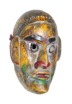 Uitdrukkingrijke oudere masker Newari Mysterien originele, Antiek en Kunst