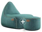 Cobana Lounge Chair & Pouf Outdoor - Petrol, Huis en Inrichting, Zitzakken, Verzenden, Nieuw