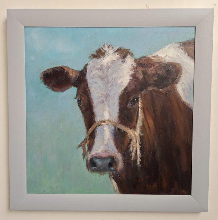 H.M. Bergen - Roodbonte koe, Antiek en Kunst, Kunst | Schilderijen | Modern