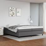 vidaXL Boxspring bed kunstleer grijs 200x200 cm, Huis en Inrichting, Slaapkamer | Bedden, Overige materialen, Verzenden, Overige maten