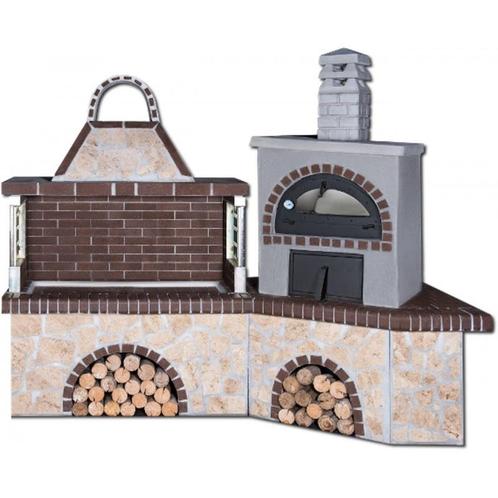 Buitenkeuken set bbq met houtoven - brown firebrick &..., Huis en Inrichting, Keuken | Keukenbenodigdheden, Ophalen of Verzenden