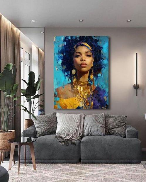Canvas Fit - Alberto Ricardo - “Reina del Azul Solar”, Antiek en Kunst, Kunst | Niet-Westerse kunst