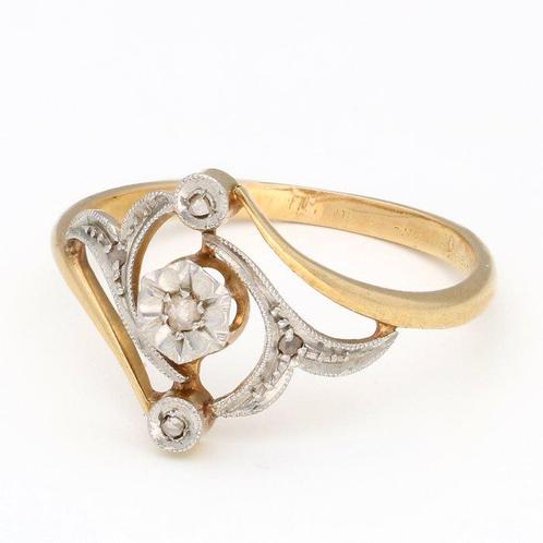 Zonder Minimumprijs - Ring - 18 karaat Geel goud Diamant, Sieraden, Tassen en Uiterlijk, Ringen