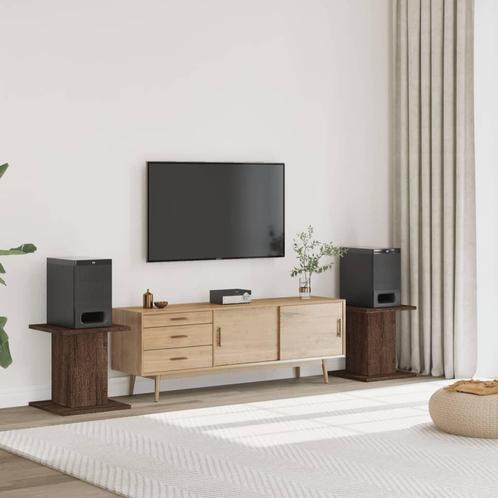 vidaXL Speakerstandaards 2 st 30x30x40 cm bewerkt hout bruin, Muziek en Instrumenten, Standaards, Nieuw, Verzenden