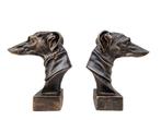 Beeldje - Greyhound busts / bookends (2) - IJzer, Antiek en Kunst