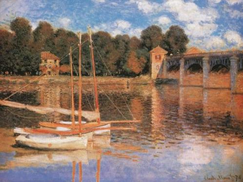 Kunstdruk Claude Monet - Il ponte di Argenteuil 80x60cm, Huis en Inrichting, Woonaccessoires | Schilderijen, Tekeningen en Foto's