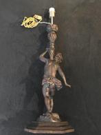Lamp - Hout - Antieke engelenbeeld