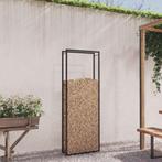 vidaXL Haardhoutrek 80x28x222 cm staal matzwart, Huis en Inrichting, Haarden, Verzenden, Nieuw
