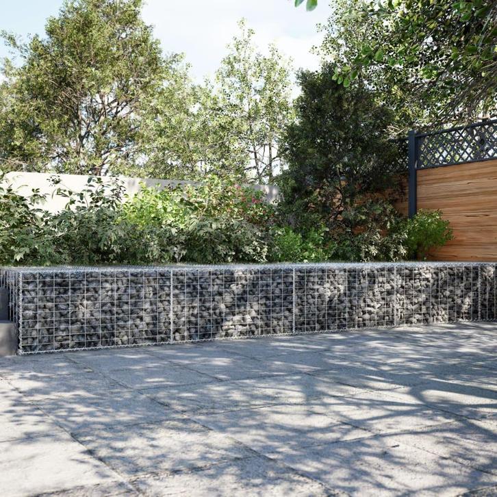 vidaXL Schanskorf 800x100x50 cm gegalvaniseerd ijzer, Tuin en Terras, Bloembakken en Plantenbakken, Nieuw, Metaal, Verzenden