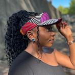 Zonneklep / Pet met Afrikaanse print - Oranje en paarse Conc, Ophalen of Verzenden, Nieuw