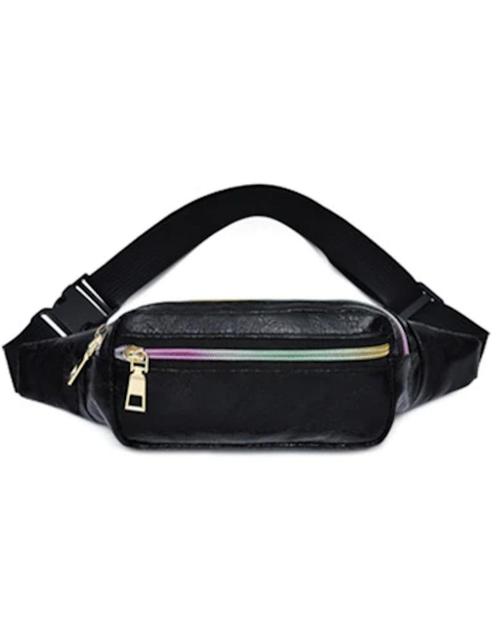 Klein Hoogglans Lak Heuptasje Zwart Rechthoek Fanny Pack Twe, Sieraden, Tassen en Uiterlijk, Tassen | Damestassen, Overige typen