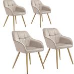 Eetkamerstoel Marilyn, fluweellook, gecapitonneerd - taupe/g, Huis en Inrichting, Stoelen, Verzenden, Nieuw