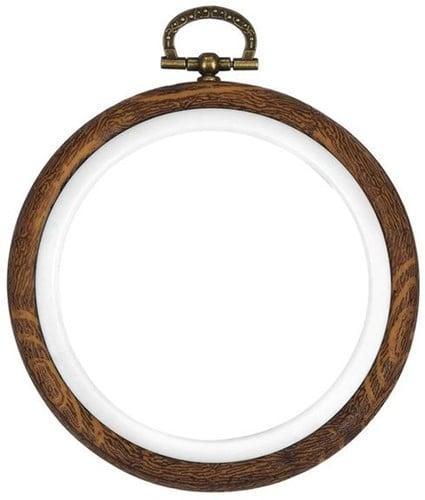 Brocante houten borduurring rond met stelschroef 7,5 cm per, Hobby en Vrije tijd, Knutselen, Nieuw, Ophalen of Verzenden